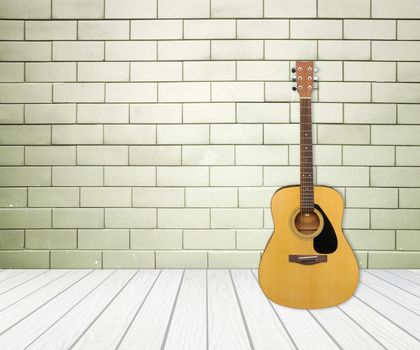 Guitar in blank empty room background