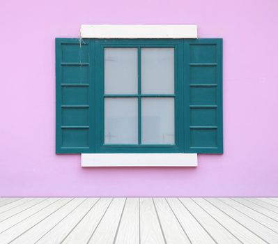 window with wall and wood floor background