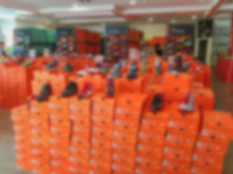 De focused/Blurred image of a shoe store