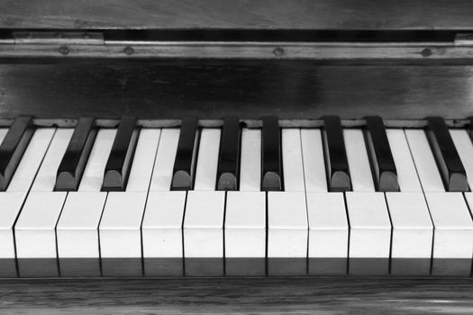 black and white piano keys and wood grain 