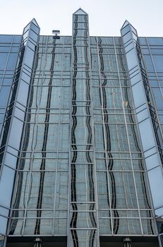 Modern architecture with reflective surface in downtown Pittsburgh