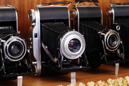 antique old photo camera or retro camera