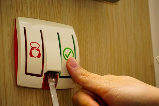 Emergency call button at the hospital room