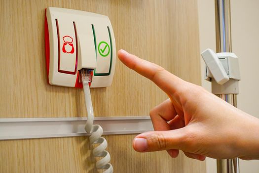 Emergency call button at the hospital room