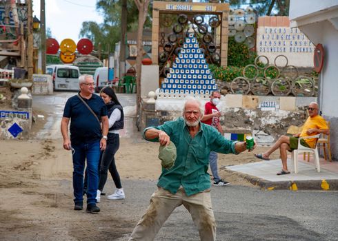 February 23 2022-Elderly man expresses his joy at the arrival of tourists in Ojos de Garza Canary Island