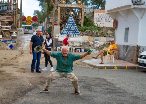February 23 2022-Elderly man expresses his joy at the arrival of tourists in Ojos de Garza Canary Island