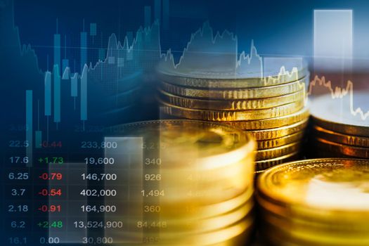Stock market finance business, economy trend graph digital technology.