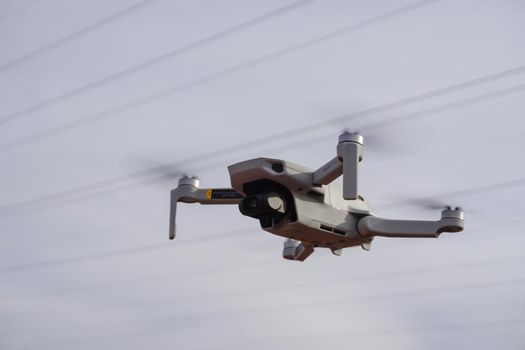 29 December 2020 Eskisehir Turkey. Dji Mavic Mini air drone in air close up view