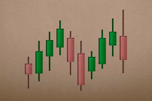 Financial chart, stock market growth charts or business investment market trading analysis 3d chart. Economy finance report, up candlestick chart