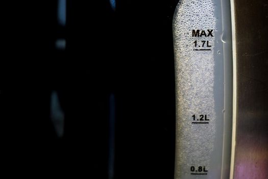 Kettle level indicator with boiled water steam template background