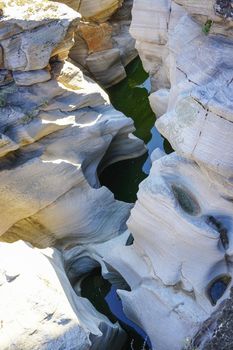 Tas yaran valley in Usak Turkey. Natural rock formations created by the flowing water