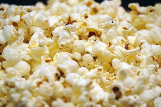 Popcorn texture background close up view