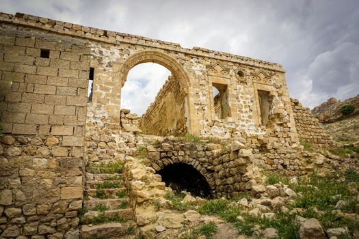 9 May 2022 Derik Mardin Turkey. Ruined church in Derik Mardin