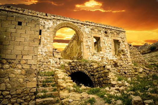 9 May 2022 Derik Mardin Turkey. Ruined church in Derik Mardin