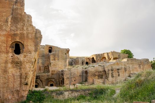 12 May 2022 Mardin Turkey. Dara antique city witn necropol and cistern of Eastern Roman Empire