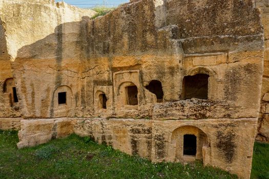 12 May 2022 Mardin Turkey. Dara antique city witn necropol and cistern of Eastern Roman Empire