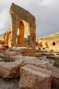 12 May 2022 Mardin Turkey. Dara antique city witn necropol and cistern of Eastern Roman Empire