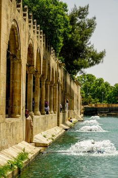 14 May 2022 Sanliurfa Turkey. Urfa Balikligol Halil ul Rahman mosque at Sanliurfa Turkey