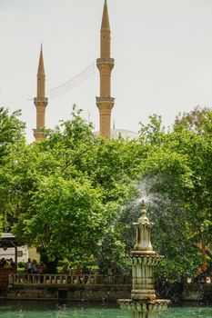 14 May 2022 Sanliurfa Turkey. Urfa Balikligol Halil ul Rahman mosque at Sanliurfa Turkey