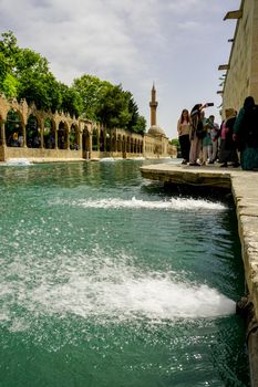 14 May 2022 Sanliurfa Turkey. Urfa Balikligol Halil ul Rahman mosque at Sanliurfa Turkey