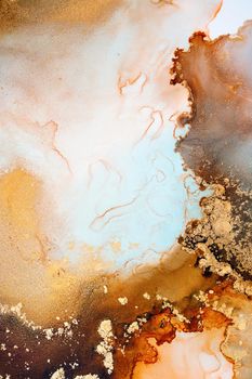 Marble ink abstract art from exquisite original painting for abstract background . Painting was painted on high quality paper texture to create smooth marble background pattern of ombre alcohol ink .