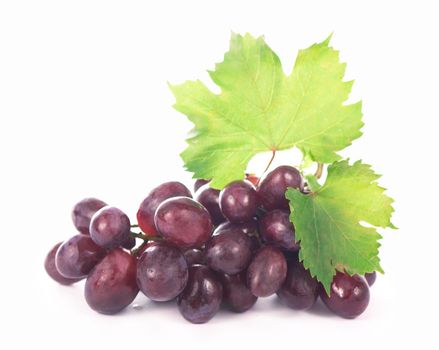 green grapes isolated on the white