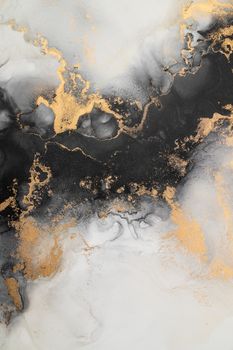 Marble ink abstract art from exquisite original painting for abstract background . Painting was painted on high quality paper texture to create smooth marble background pattern of kintsuki ink art .