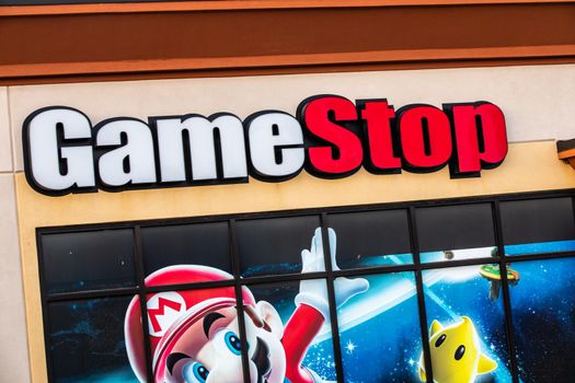 NAMPA, IDAHO - MARCH 30 2021: outside the gamestop store after their stock rally due to wallstreetbets