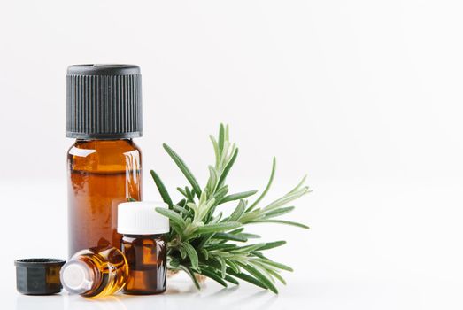 rosemary essential oil with space for text. High quality photo
