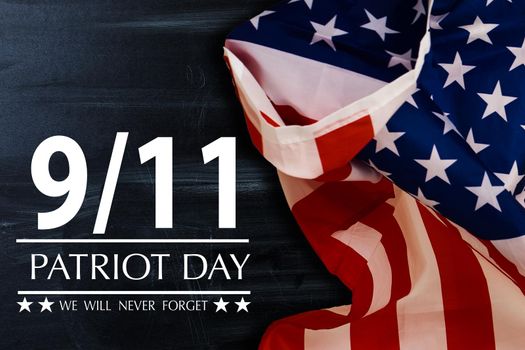 patriot day illustration. We will newer forget 9 11 patriotic illustration with american flag. High quality photo