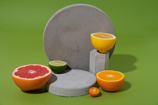 mock up with citrus fruits. High quality photo