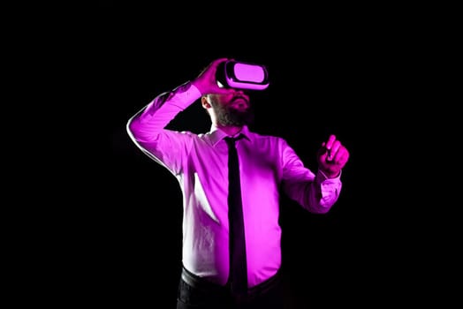 Man Holding Pen During Professional Training Through Virtual Reality.