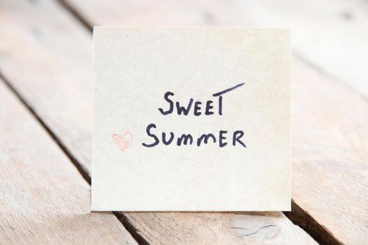Sweet summer. Creative concept. A tag with the inscription.
