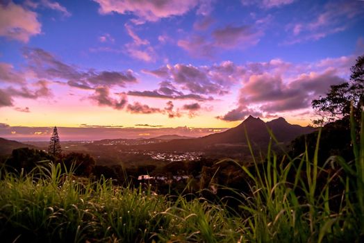 beautiful early morning sunrise on east side of oahu hawaii