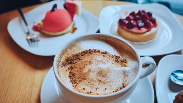 A table of cakes and coffee at a girl's breakfast