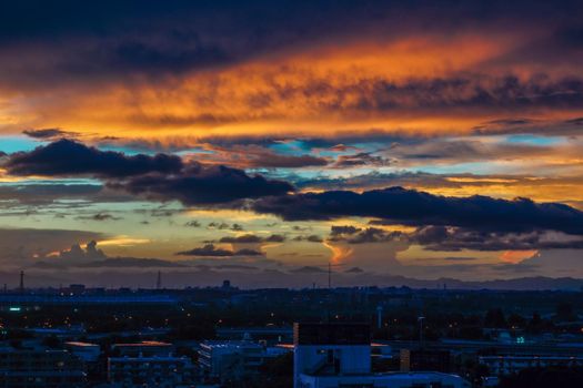 View from the city of Chofu, Tokyo. Shooting Location: Tokyo Chofu City