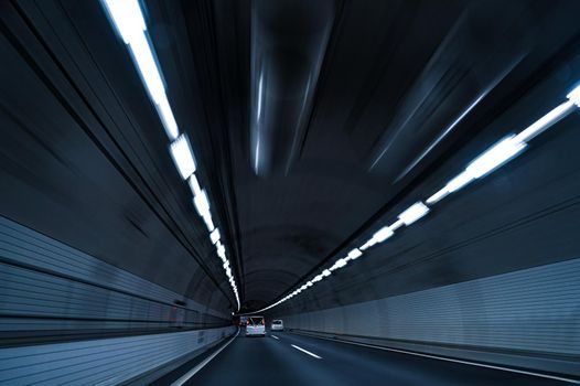 Image of tunnel (long exposure). Shooting Location: Yamanaka Yamanashi Prefecture
