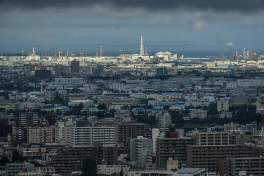 Sendai cityscape (from the Aer Observatory). Shooting Location: Sendai, Miyagi Prefecture