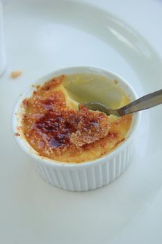 French dessert: Creme brûlée, custard with caramel