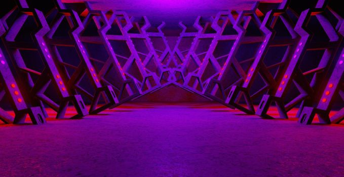 Sci fi futuristic purple 3D Render