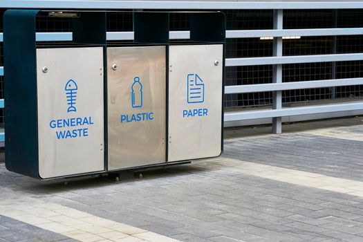 an object that can be used to hold or transport something. Waste containers, keep your planet clean