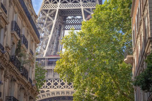Eiffel tower view from trocadero silent corner Paris, France