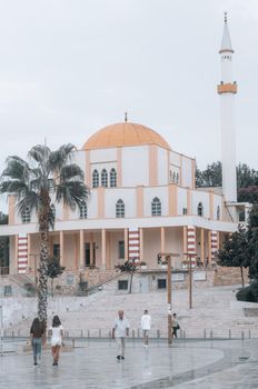 Albania, Durres September 2 2019: Great Mosque of Durres (or Grand Mosque of Durres, Fatih Mosque) in Durres town,