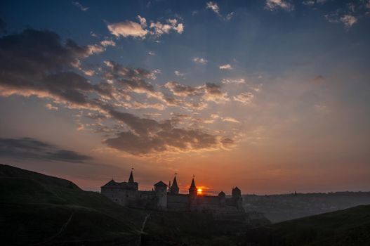 Sunrise in Kamyanets-Podilskiy fortress, Ukraine