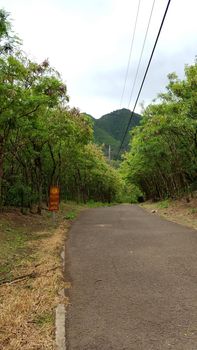 Honolulu - June 17, 2016: Kuliouou Sign at Trail Head for Valley hikes on Oahu, Hawaii.