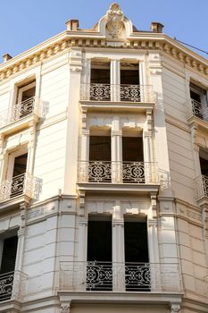 Beautiful Modernist House facade in the center of town in Cartagena city