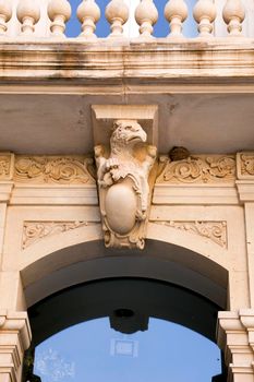 Beautiful Modernist House facade in the center of town in Cartagena city