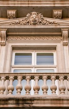 Beautiful Modernist House facade in the center of town in Cartagena city