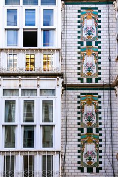 Beautiful Modernist House facade in the center of town in Cartagena city