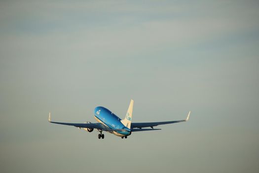 Amsterdam, the Netherlands  - June 1st, 2017:PH-BGU KLM Royal Dutch Airlines Boeing 737-700 taking off from Polderbaan Runway Amsterdam Airport Schiphol